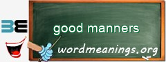 WordMeaning blackboard for good manners